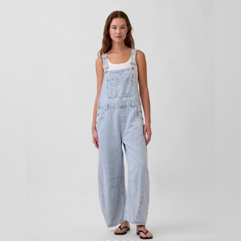NEW! GAP Ultrasoft Denim Horseshoe Overalls - Size Small Petite 🩷 866103